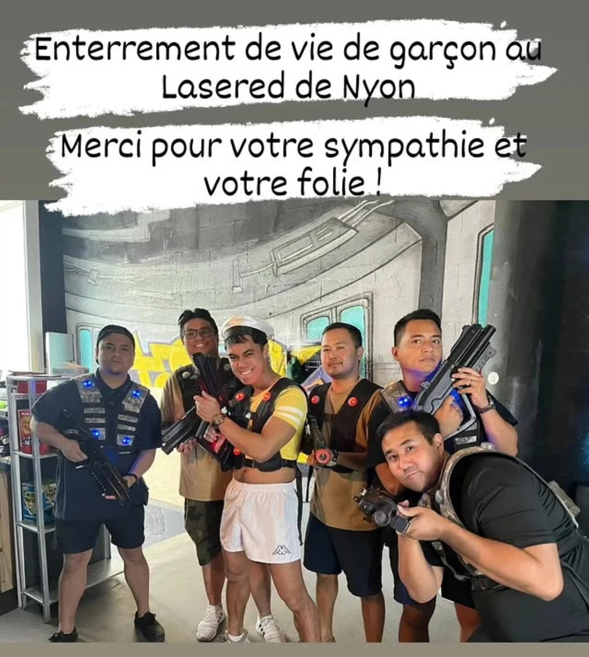 Groupe enterrement de vie de garçon chez LaseRed Nyon